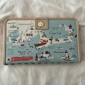 Spartina Northestern Harbor Snap Wallet mermaid button snap closure